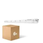 Flerpack 6x Ledvance LED Allmänbruksarmatur Vattentät Fukttät 46W 6400lm - 840 Kallvit | 150cm