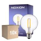 Flerpack 10x Noxion Lucent Filament LED E27 Globe Klar 7W 806lm - 827 Extra Varm Vit | Dimbar - Ersättare 60W